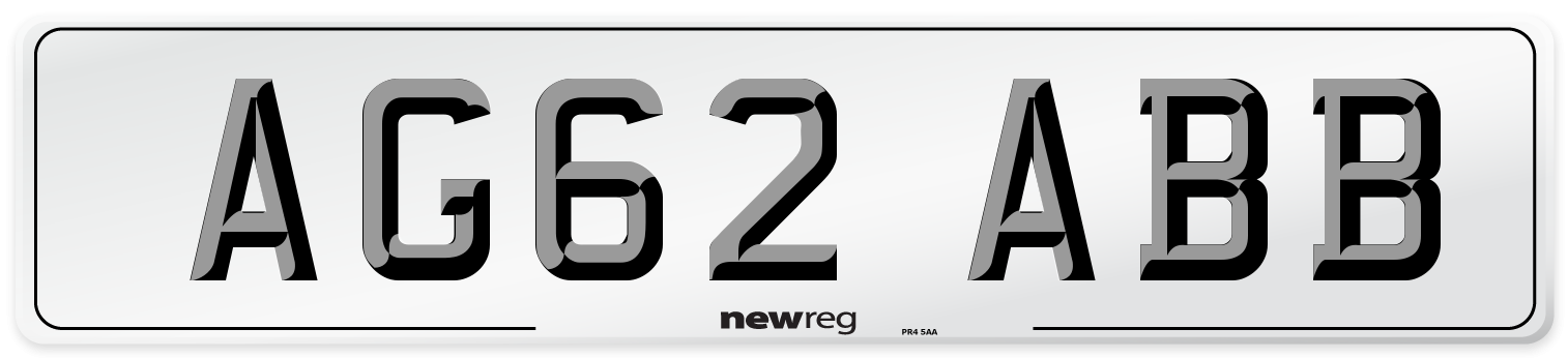 AG62 ABB Number Plate from New Reg